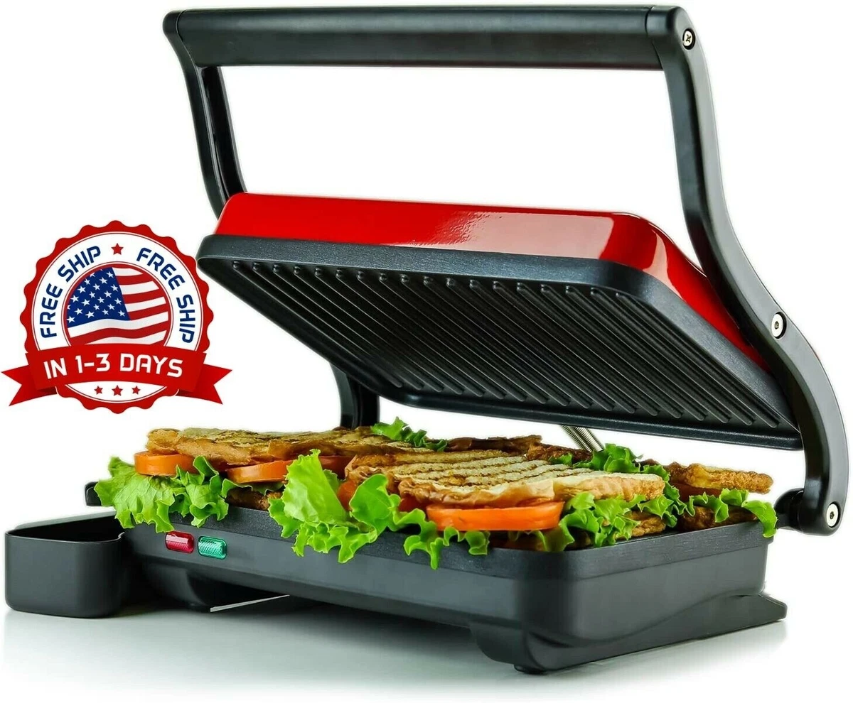 VEVOR Sandwich Pan Tostadora Press Maker Parrilla de pan eléctrica 1800W