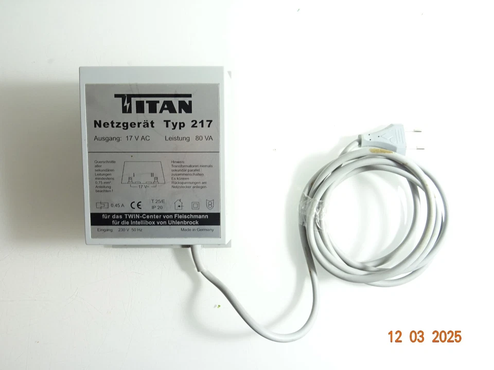 Titan 217 Netzgerät 230V  50Hz 80VA siehe Foto CK6627 o.