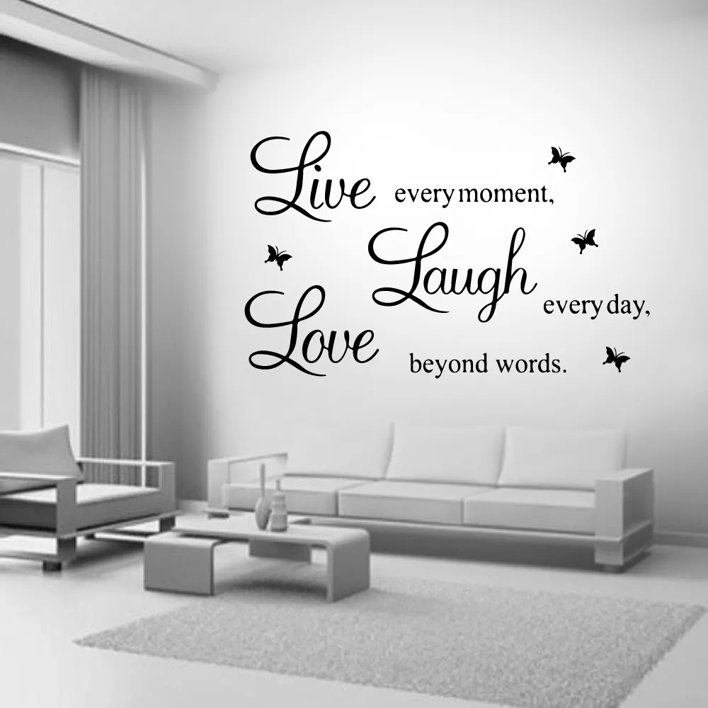 Live Laugh Love Family Home Quote Wall Stickers Art Room Removable Decals  DIY