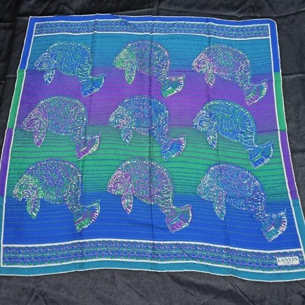 Authentic Vintage JEANNE LANVIN Castillo designer 100% Twill silk