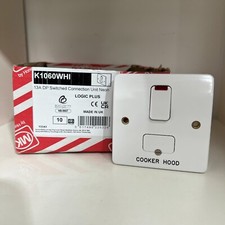 MK K1060 WHI SWITCHED FUSED SPUR + NEON MARKED "COOKER HOOD"