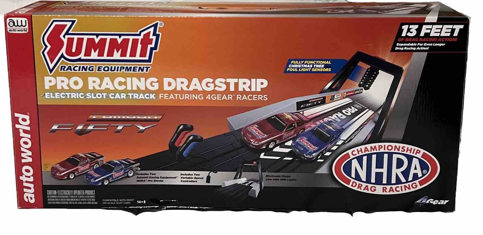 Auto World Pro Racing Dragstrip Summit Electric Slot Car Track With 2