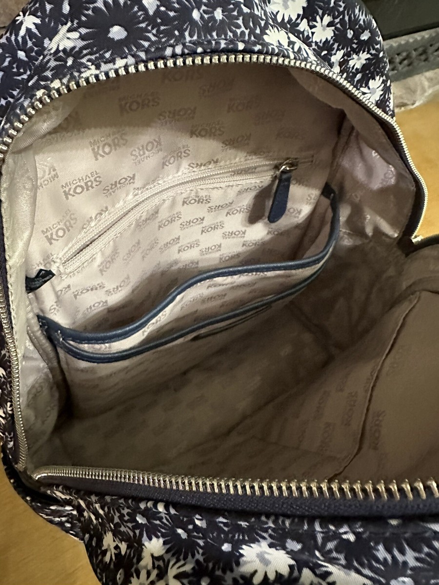 Micheal Kors Abbey Backpack Navy White Floral Micheal Kors Abbey Backpack Navy White Floral main image 4