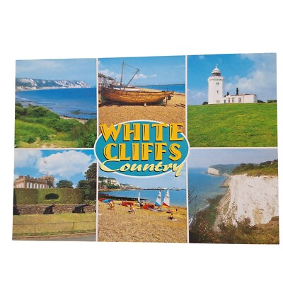 Postcard White Cliffs Country South Foreland Lighthouse Walmer Castle England