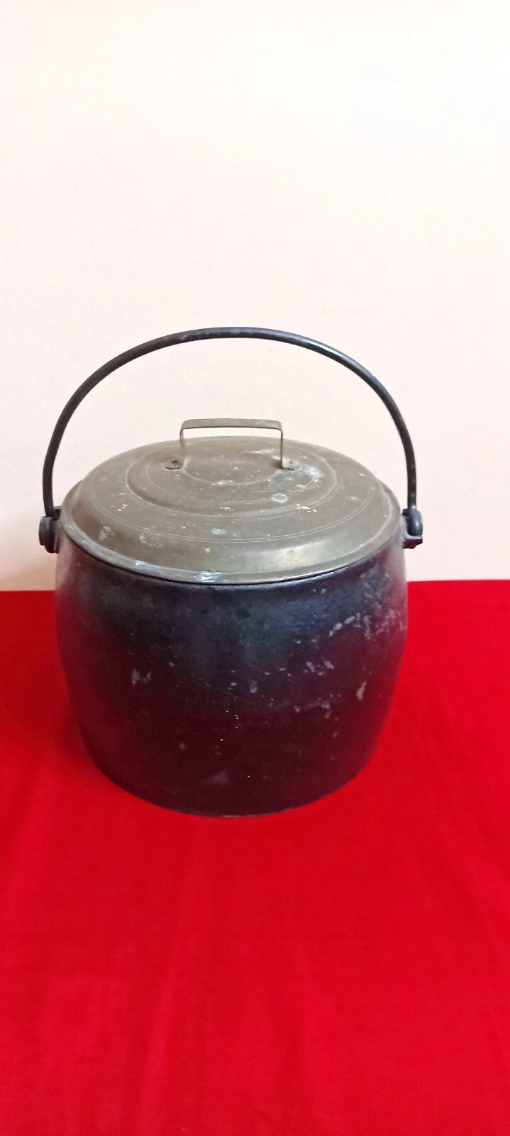 No.9 6 Quarts Antique Cast Iron Enamel Old Clark Gypsy Pot Saucepan Vintage F3