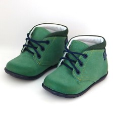 Boys leather shoes size 19 20 22 23 casual elegant buty EMEL first walkers green