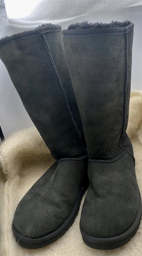 UGG Australia TALL 5815 Boots Women CLASSIC BLACK Suede Size US 7 - Picture 13 of 15