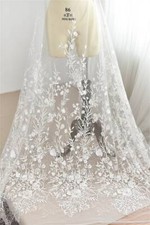 Stunning Embroidery Bridal Lace Fabric Flower Applique Fabric for Wedding