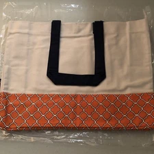 Brookson Bay Large Red Canvas Reusable Tote Shopping Beach Bag Diaper Bag Orange