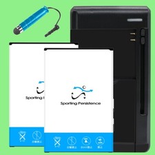 Long Endurance 2x 6980mAh Battery Extra Charger for Samsung Galaxy Note 3 CDMA