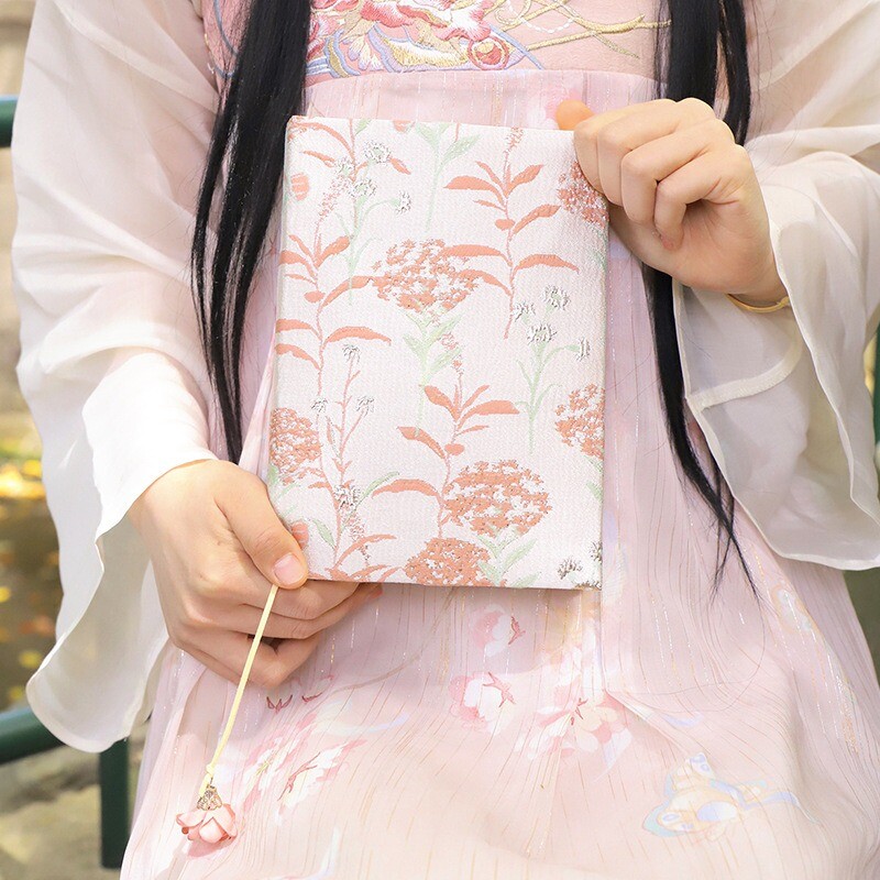 1X A5 Handmade Brocade Cloth Book Cover Dandelion Pattern Notebook Protector DIY