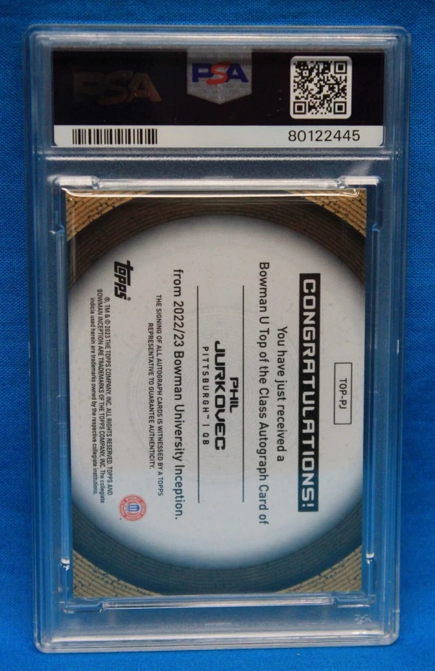 2022 BOWMAN U INCEPTION # PJ Phil Jurkovec PSA 10 GEM MT # 80122445 AUTO PSA 10 - Image 2 of 3
