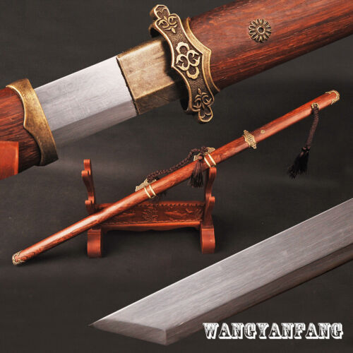 105CM Folded Steel Chinese Tang Dynasty Dao唐刀 Rosewood Katakirihadukuri Sword - Afbeelding 1 van 12