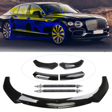 Front Bumper Lip Spoiler With Strut Rod Glossy Black For Bentley Flying Spur B Front Bumper Lip Spoiler With Strut Rod Glossy Black For Bentley Flying Spur B