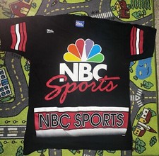 Vintage Nbc Sports Pro Player T-Shirt Size XL Black Made In Usa Aop 90s