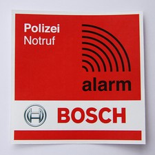 2x BOSCH ALARM Aufkleber | Notruf Alarmanlage Einbruchschutz Schaufenster Schutz