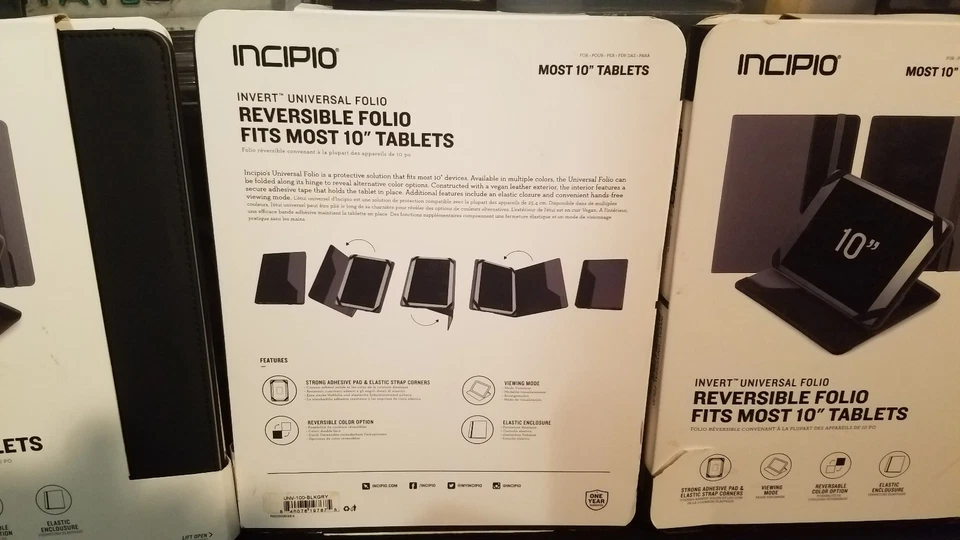 New Incipio Invert Reversible Universal Folio Black or Gray Case For 10" Tablets - Image 3 of 4