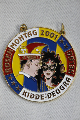 Karnevalsorden Faschingsorden Kidde-Deugra Helau Rosenmontag 2001, rar, wie neu