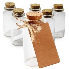 Mini Glass Bottles with Cork Stoppers, Mini Vials Cork, Tiny Glass Jars for F...