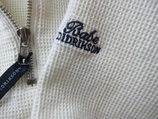 BABE DIDRIKSON VTG PULLOVER 1/4 ZIP JACKET TOP SIZE M WAFFLE WEAVE COTTON CREAM