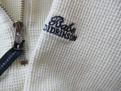 BABE DIDRIKSON VTG PULLOVER 1/4 ZIP JACKET TOP SIZE M WAFFLE WEAVE COTTON CREAM
