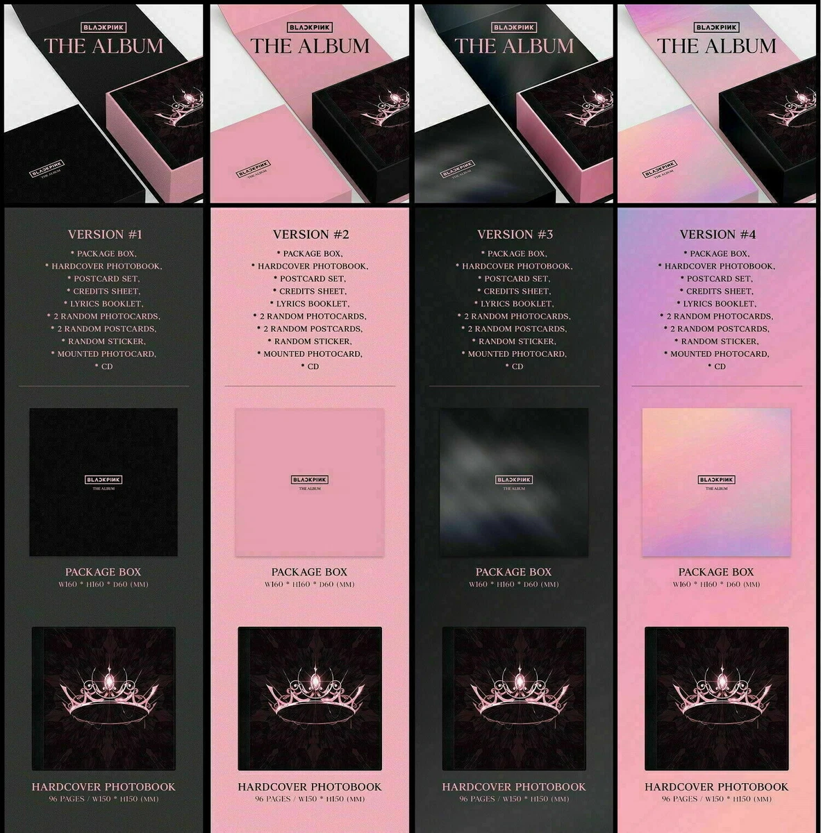 BLACKPINK THE ALBUM 1st Full Album 4SET CD+Booklet+PhotoCard+Etc+