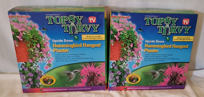 Lot of 2 Topsy Turvy Upside Down Hummingbird Hangout Planter Kits - NEW