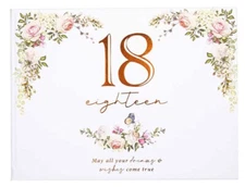 18th Birthday Floral Guest Book Signing Signature Memories Keepsake Book
