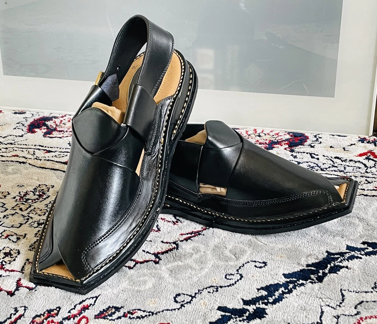 Kaptan ZALMI Handmade Leather Peshawari Chappal Sandal Size 7 New Design Soft
