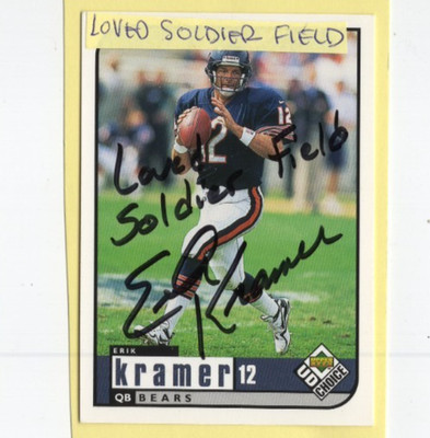 Autographed Eric Kramer Loved Soldddier Field added Bears 1998 Collectors Choice