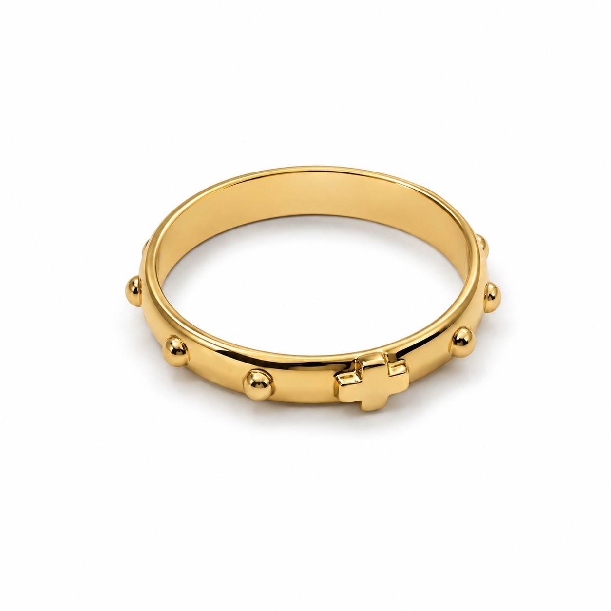 Anillo Rosario En Plata Dorada 925% Unisex Corsano Gioielli