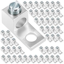 QWORK Aluminum Alloy Mechanical Lugs, Terminal Lug, Set of Silver