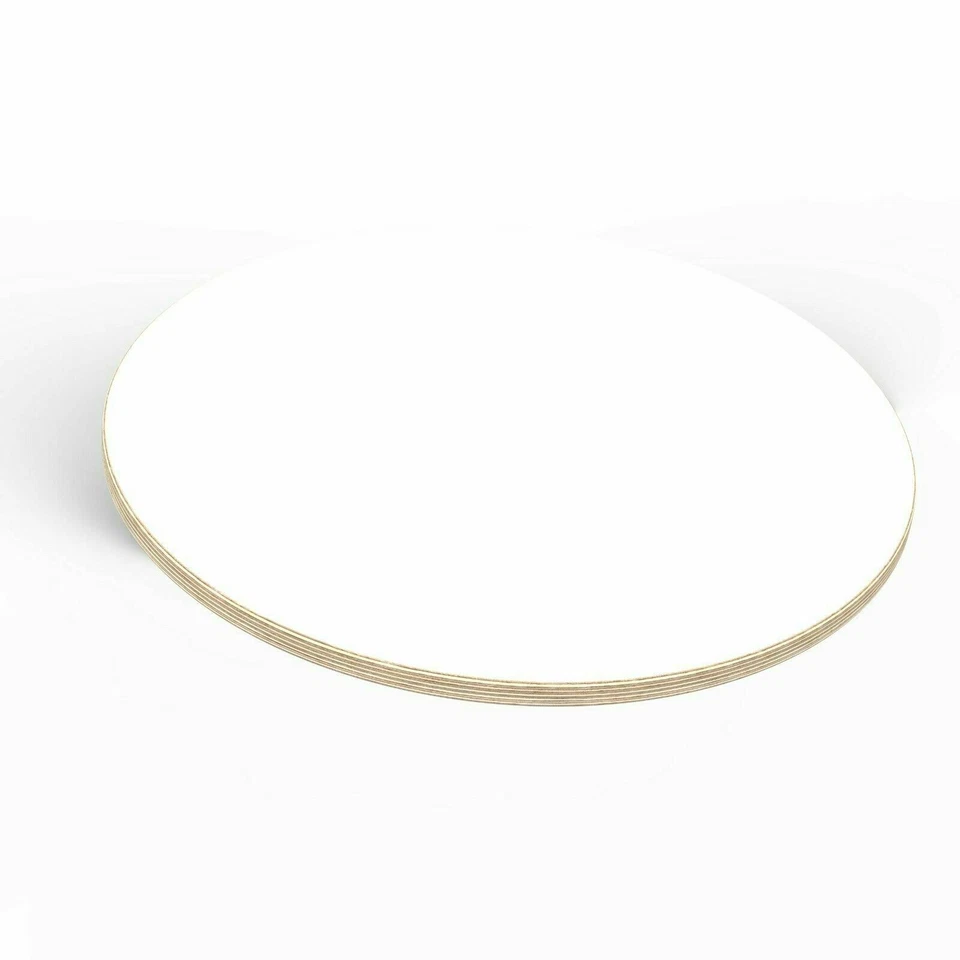 AUPROTEC Tischplatte weiß Holz Platte rund 18mm Multiplex Sperrholz beschichtet - Bild 4 von 4