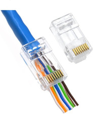 RJ45 Cat6 Pass Through Connectors End 8P8C UTP 100, Transparent