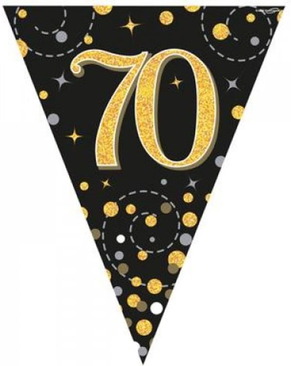 Party Bunting Sparkling Fizz 70 Black - Gold Holographic 11 flags 39m 4790₽