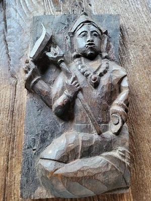 Guerrier Sur Panneau En Bois Asiatique - Photo 1/4