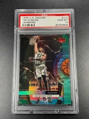 TIM DUNCAN 1999 UPPER DECK UD ENCORE JAMBOREE HOLO REFRACTOR TYPE INSERT PSA 10