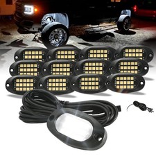 Quick Connect White Rock Lights, 4M Extension Wires Each Light, 15 SMD 12 Pods