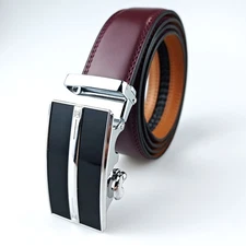New Genuine Leather Mens Ratchet Belt Belts For Men Adjustable Automatic Buckle