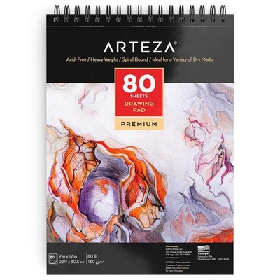 Drawing Paper Pad 9 X 12 Inches Pack Of 1 80 Sheets Spiral Bound Artist Drawing