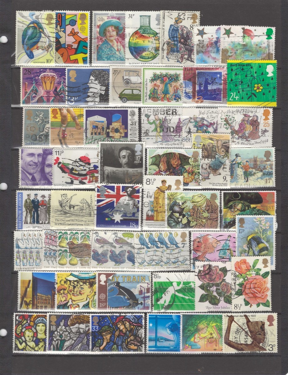 1969イギリス Great Britain All Different Used Collection 196 Stamps, 4 Pages