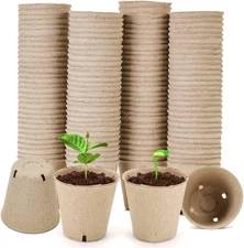Peat Pot, 126 Packs 3.15 Inch Seed Starting Pots with Drainage Holes round Nurse