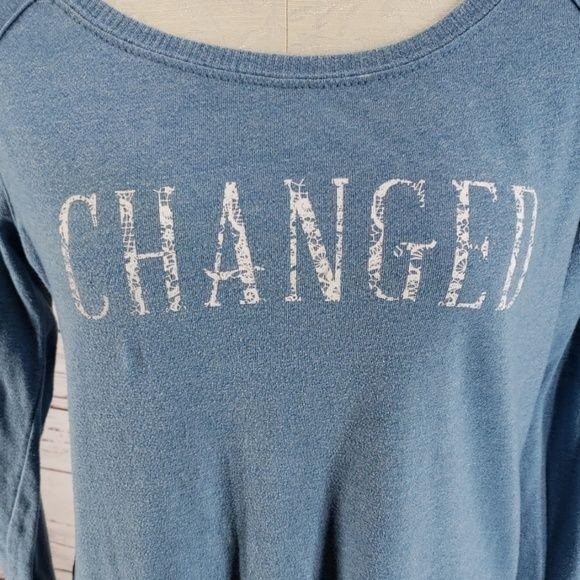 Blue "Changed" Lightweight Pullover Sweatshirt Al… - image 3