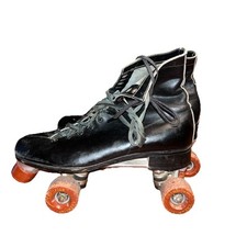 Vintage Chicago Black Roller Skates w/ Champion Wheels US Size 8