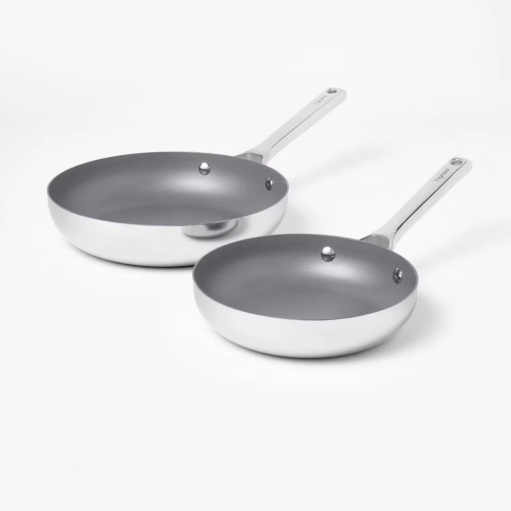 2pc Stainless Steel Ceramic Coated Nonstick Fry pan Set Dark Gray -
Opens in a new window or tab