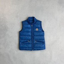 AUTENTICO GILET PIUMINO MONCLER GUI BAMBINO RAGAZZO TAGLIA 8 Y BLU ROYAL