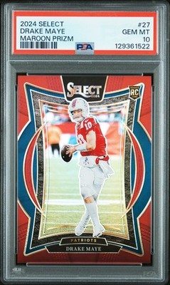 DRAKE MAYE ROOKIE 2024 Select #27 Patriots MAROON PRIZM /149  - PSA 10 GEM MINT