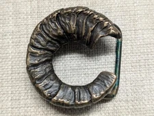 vintage 1970s belt buckle BIG HORN handcrafted BRONZE dubois wyoming WESTERN ram