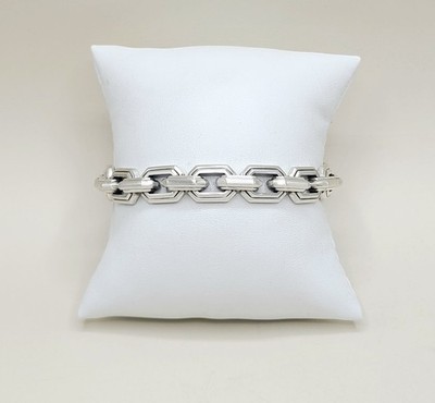 David Yurman Faceted Flat Link Bracelet in Sterling Silver - 11mm - Medium