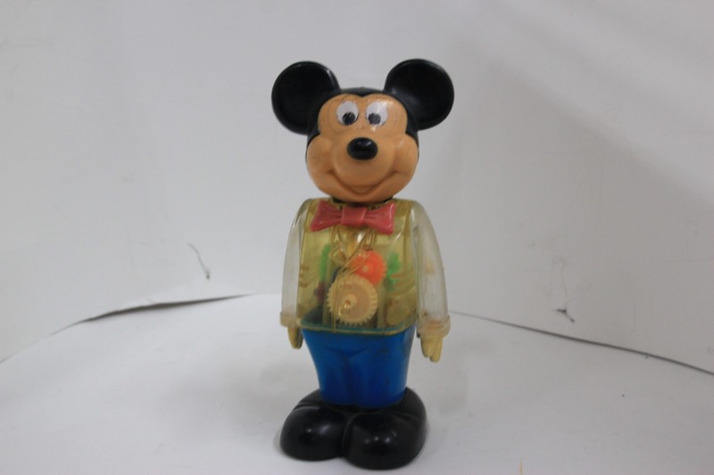 Vintage 1978 Gabriel Mickey Mouse Clear Wind Up Toy
